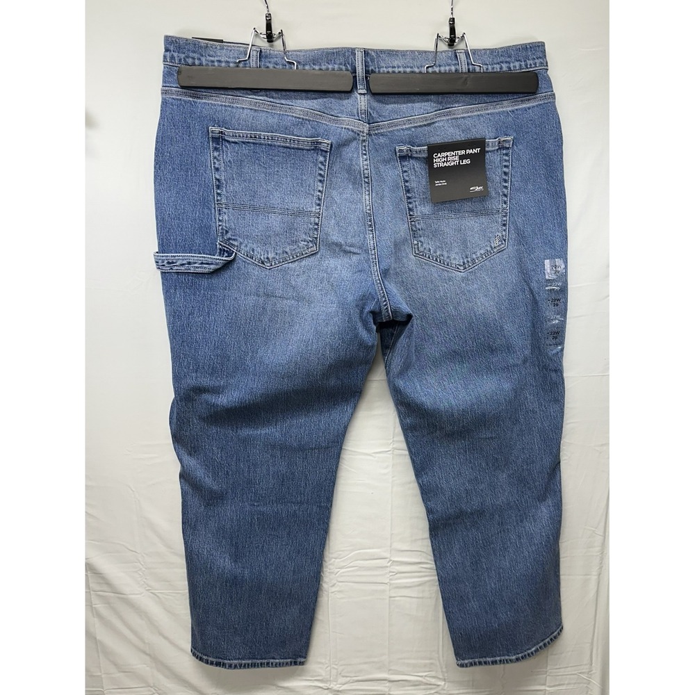Silver Jeans Co Carpenter Pant High Rise Straight Leg Medium Wash Denim 22W L29 - Picture 2 of 6